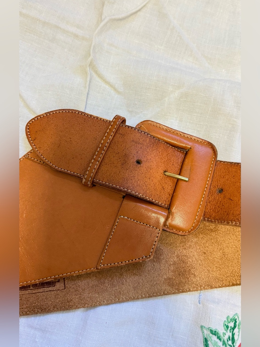 The Ritz Accessories Collection Women's Cognac Leather Belt Sz.75